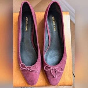Veronica Beard Burgundy Flats with Bow